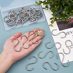 30Pcs 304 Stainless Steel S-shape Hooks&nbsp;STAS-PH0006-71