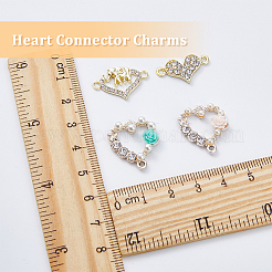 32Pcs 4 Styles Alloy Crystal Rhinestone Connector Charms&nbsp;FIND-DC0003-53