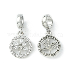 Rack Plating Brass Micro Pave Cubic Zirconia European Dangle Charms&nbsp;KK-K330-44P