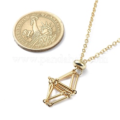 2Pcs 2 Color Brass Bar Link Chains Macrame Pouch Empty Stone Holder for Pendant Necklaces Making&nbsp;NJEW-JN04466-01