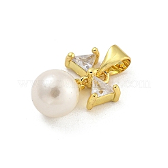 Rack Plating Brass Pave Cubic Zirconia Pendants&nbsp;KK-G513-25G