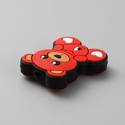 Bear Food Grade Eco-Friendly Silicone Beads&nbsp;SIL-WH0012-038B