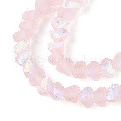 Frosted Transparent Glass Beads Strands&nbsp;GLAA-N054-4mm-02