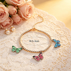Plastic Butterfly Charm Iron Zinc Alloy Chain Bracelets for Women&nbsp;NI2300-6