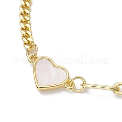 Brass Shell Heart Link Bracelets&nbsp;BJEW-JB10395