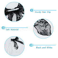 6Pcs 2 Colors Lace Bowknot Polyester Alligator Hair Clips&nbsp;PHAR-FH0001-05