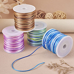 4 Rolls 4 Colors Segment Dyed Nylon Satin Rattail Cord&nbsp;NWIR-TA0001-05