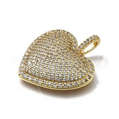 Brass Micro Pave Cubic Zirconia Pendants&nbsp;KK-C090-44G