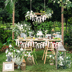 Cloth Bowknot Garland&nbsp;AJEW-WH20064-76B