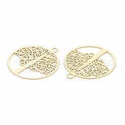 Rack Plating 201 Stainless Steel Filigree Pendants&nbsp;STAS-T057-37G