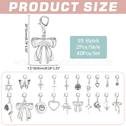 40Pcs 20 Styles Alloy with CCB Plastic Shoe Charms&nbsp;HJEW-ME00108