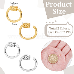 4Pcs 2 Colors Sterling Silver Locking Carabiner&nbsp;STER-GA0001-35A