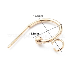 304 Stainless Steel Half Hoop Earrings&nbsp;X-STAS-Z028-B02-G