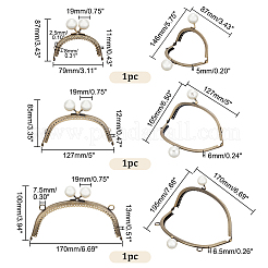 3Pcs 3 Style Iron Kiss Lock Purse Frame Handles&nbsp;FIND-PH0008-02