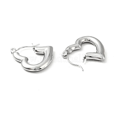 Non-Tarnish 304 Stainless Steel Heart Hoop Earrings for Women&nbsp;EJEW-A076-05P