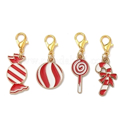 4Pcs 4 Styles Christmas Theme Alloy Enamel Pendants Decorations&nbsp;HJEW-JM04056