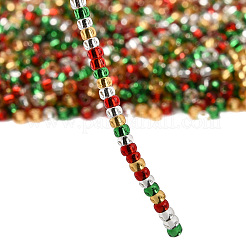 4 Colors 11/0 Christmas MIYUKI Round Rocailles Seed Beads&nbsp;SEED-X0058-17