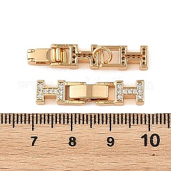 SHEGRACE Brass Micro Pave Clear Cubic Zirconia Fold Over Claps&nbsp;XGRQ5K256-843G