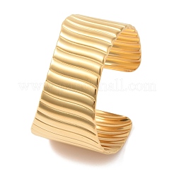 304 Stainless Steel Open Cuff Bangles for Women&nbsp;BJEW-Z086-02G