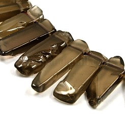 Irregular Strip Natural Smoky Quartz Graduated Beads Strands&nbsp;G-P064-03