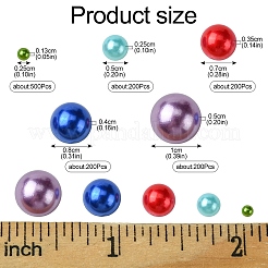 1298Pcs 5 Styles ABS Plastic Imitation Pearl Cabochons&nbsp;SACR-YW0001-66