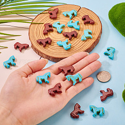 20Pcs 2 Colors Synthetic Turquoise Dyed Horse Beads&nbsp;G-TA0003-18C