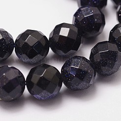 Synthetic Blue Goldstone Beads Strands&nbsp;G-N0178-05-8mm