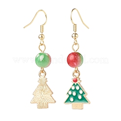Christmas Theme Alloy Enamel Dangle Earrings with Resin Beaded&nbsp;EJEW-JE05024