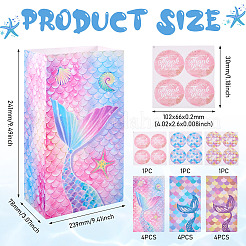 12Pcs 3 Styles Folding Mermaid Tail Print Paper Candy Gift Bags&nbsp;ABAG-TA0001-34