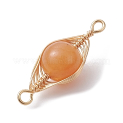 7Pcs 7 Styles Natural & Synthetic Mixed Gemstone Copper Wire Wrapped Connector Charms&nbsp;PALLOY-JF02517-01