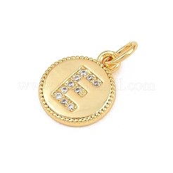 Brass Micro Pave Clear Cubic Zirconia Charms&nbsp;CU-CBA56CE-12G-E