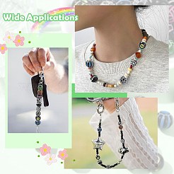 90Pcs 9 Styles Spray Printed Opaque Acrylic European Beads&nbsp;SACR-CJ0001-93