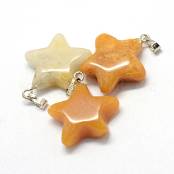 Star Natural Topaz Jade Pendants&nbsp;G-Q367-26