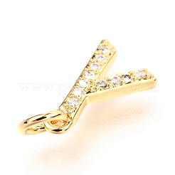 Brass Micro Pave Cubic Zirconia Charms&nbsp;ZIRC-O037-01G