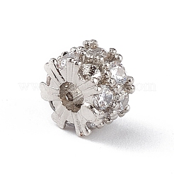 Rack Plating Brass Micro Pave Clear Cubic Zirconia Beads&nbsp;KK-C019-30P