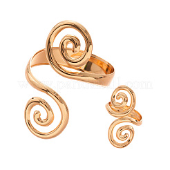 Double Swirl Alloy Cuff Bangles & Cuff Rings Sets&nbsp;FS-WGA6312-01