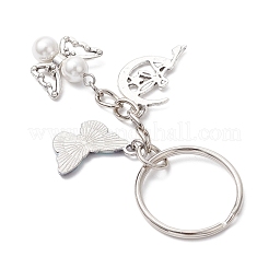 5Pcs Iron Alloy Shell Pearl Keychains&nbsp;KEYC-JKC01228