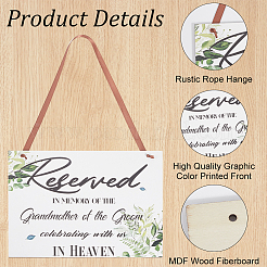 Rectangle Wood Reserved Hanging Sign Decorations&nbsp;DJEW-WH20005-02A