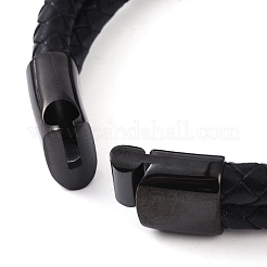 Mixed Stone Round Bead Leather Cord Multi-strand Bracelets&nbsp;BJEW-A009-10EB