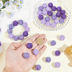45Pcs 3 Colors Resin Rhinestone Bubblegum Ball Beads&nbsp;RESI-ME0001-38