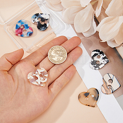6Pcs 6 Colors Cellulose Acetate Buttons&nbsp;BUTT-HS0001-06