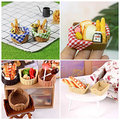 18Pcs 9 Styles Resin Miniature Rectangle Basket Ornaments&nbsp;DIY-TA0015-49