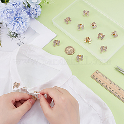 12Pcs Bowknot Shape Alloy Rhinestone Lapel Pin Backs for Backpack Clothes&nbsp;JEWB-PH0001-41