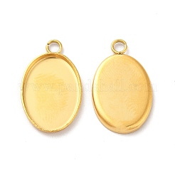 Ion Plating(IP) 304 Stainless Steel Pendant Cabochon Settings&nbsp;X-STAS-F167-12G