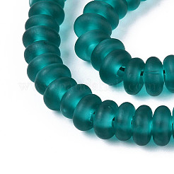 Handmade Frosted Lampwork Beads Strands&nbsp;LAMP-T007-10F