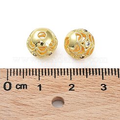 Rack Plating Brass Micro Pave Clear Cubic Zirconia Beads&nbsp;KK-B078-10A-G18