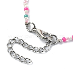 Lampwork Evil Eye & Glass Seed Beaded Necklaces&nbsp;NJEW-JN04376