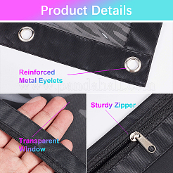 2Pcs 2 Colors Oxford Cloth with Alloy Pen Cases for 3-Ring Binder&nbsp;AJEW-CP0007-98
