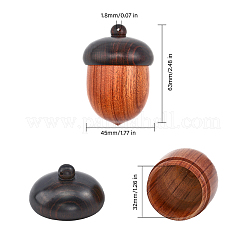 Spray Painted Wooden Acorn Box Jewelry Big Pendants&nbsp;WOOD-WH0124-13