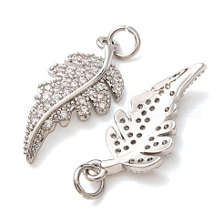 Brass Micro Pave Clear Cubic Zirconia Pendants&nbsp;CU-CBA2907-08P